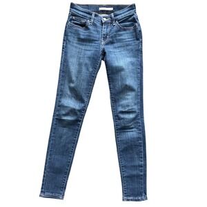 Levis 710 Super Skinny Jeans Womens 24x28 Medium Wash Blue Denim 17778-0110
